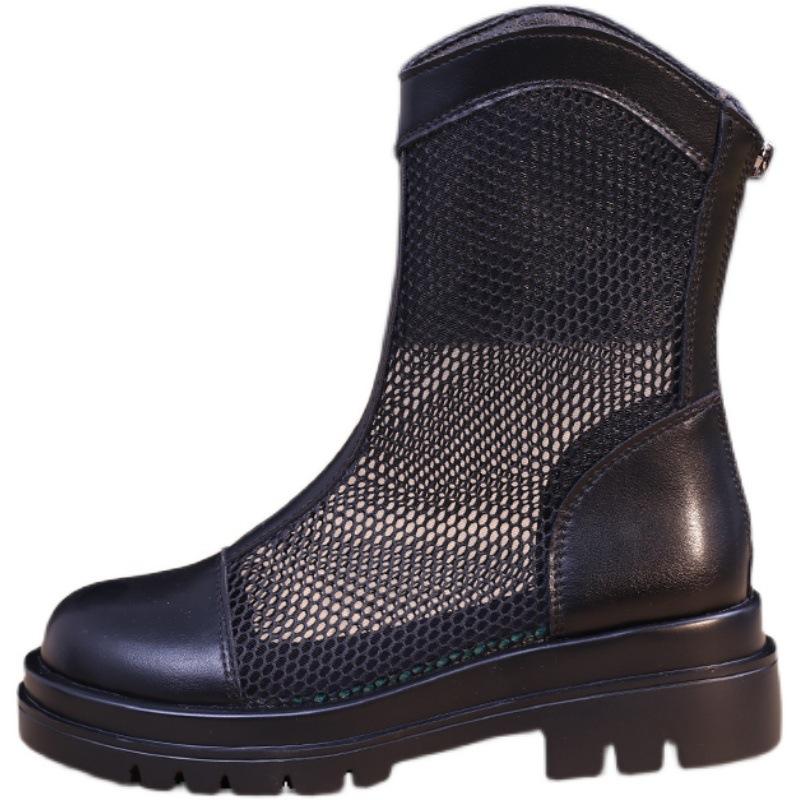 Cizme Martin respirabile pentru femei 2025 noi de primăvară și vară cizme scurte subțiri versatile casual cu talpă groasă plasă goale cizme cool