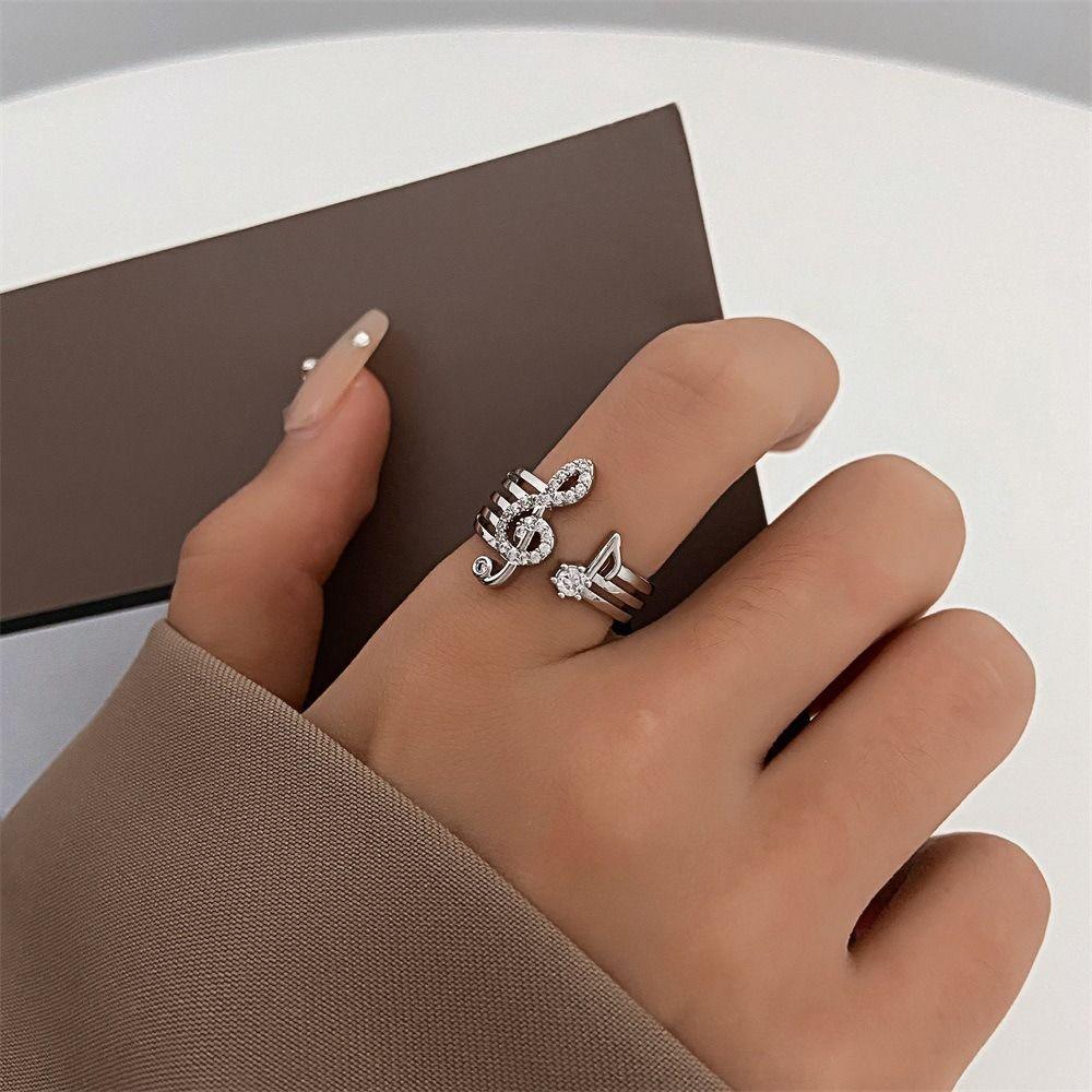 Korean Style Rings Jewelry Accessories Finger Buckle Women Jewelry Music Note Rings Geometric Rings