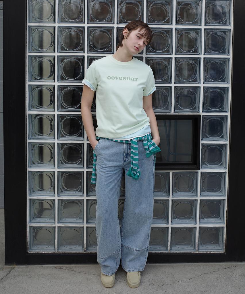 COVERNAT WOMAN Wide Denim Pants Light Blue