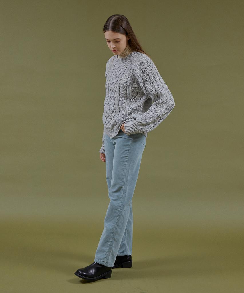 PINBLACK Pastel Corduroy Slim Bootcut Pants Light Blue