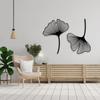 1pc Set of 2 Minimalist Ginkgo Leaves Metal Wall Decor, Floral Line Art, Natural Style for Bedroom, Home Accents, Scene Embellishments