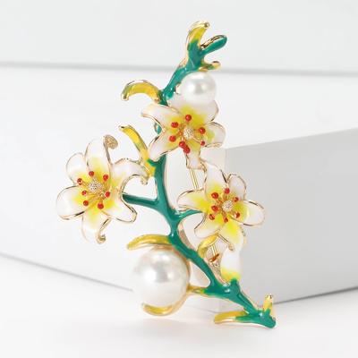 Mode Hochwertige Legierung Emaille Lilienstrauß Brosche Elegantes Temperament Damenbekleidung Corsage Schmuck Pin