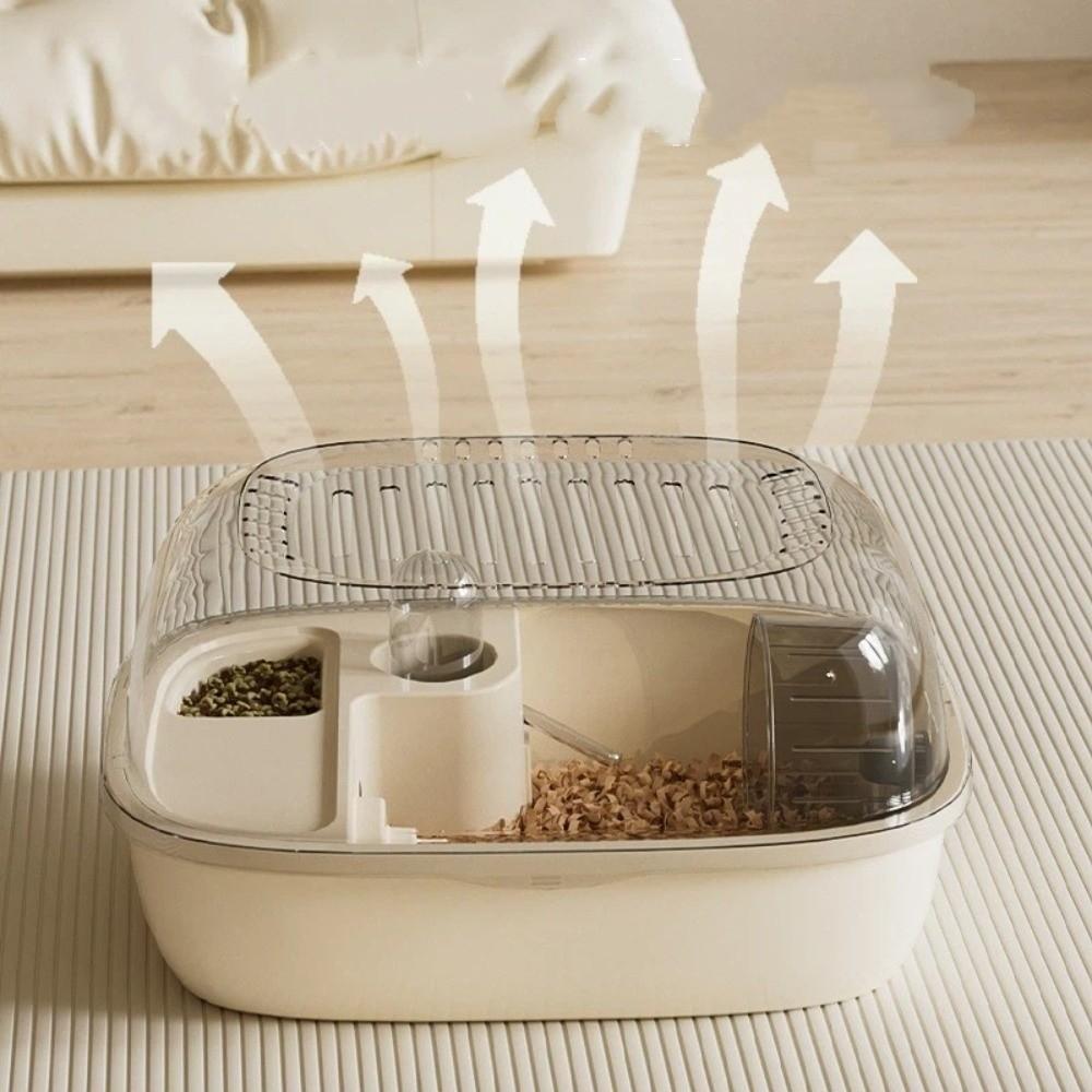 Double Layer Hamster Cage Large Space Visible Small Animal Carrier Translucent Breathable Hamster Villa for Animal Transport