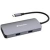 Verbatim Adapter Hub Usb-C - Hdmi/Usb-C  /Eternet/2Xusb-A 3.0 Aluminiowy/Aluminum 32150