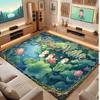 Floral Garden Theme Crystal Velvet Floor Rug Personalized Custom Name Text Warm Carpet Home Decoration