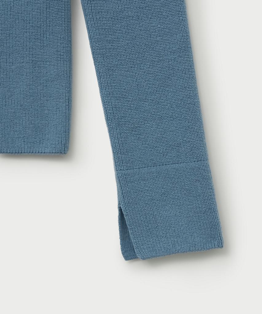 Seteo (W) Square Neck Knit Long Sleeve Blue