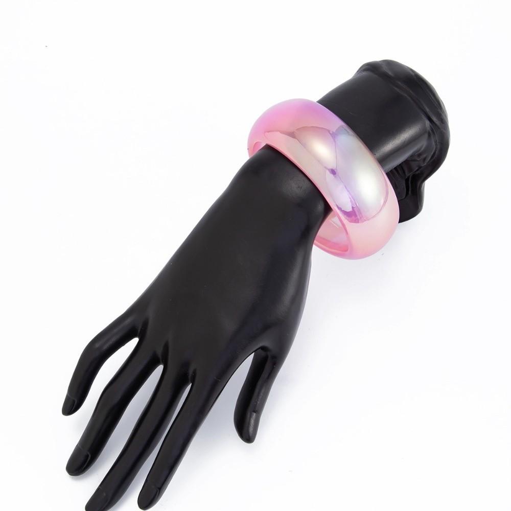 Unregelmäßige Geometrische Bunte Harz Armreifen Transparente Dicke Armreifen Trendige Laser Armbänder Geschenke