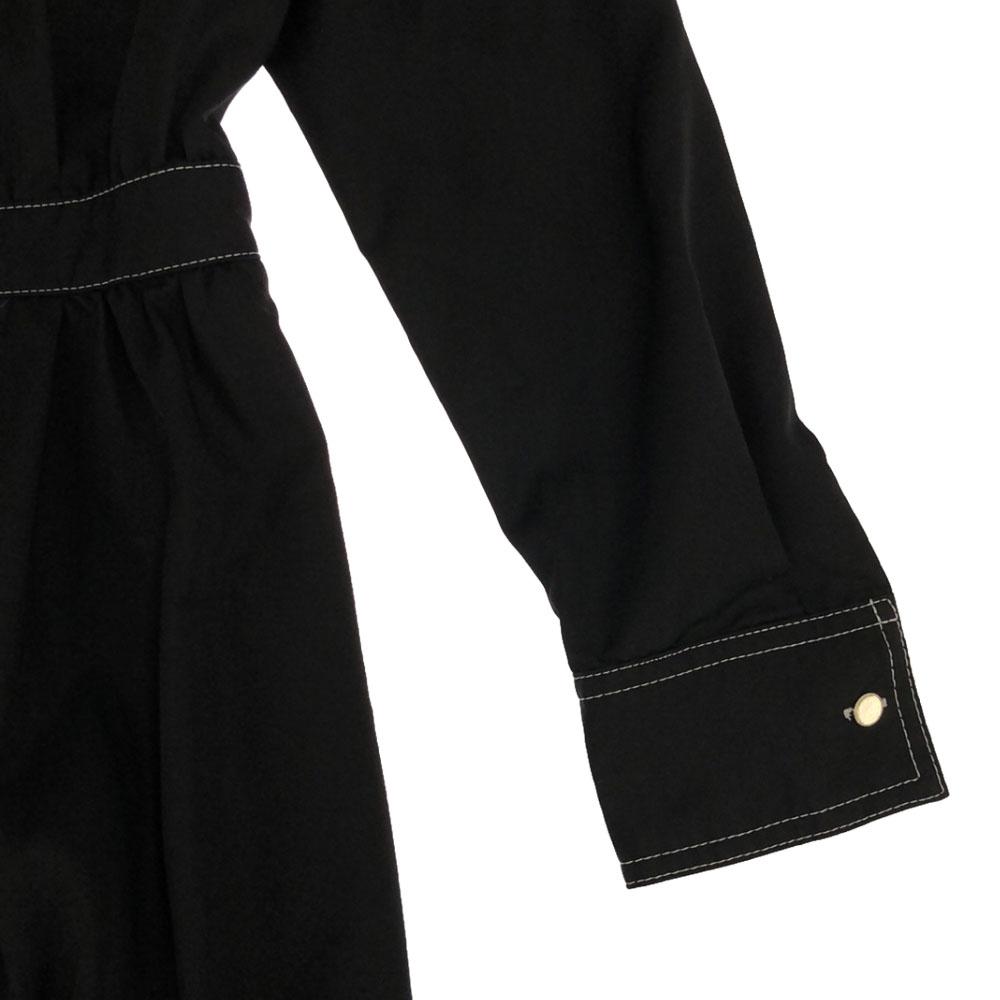 LOVELESS Leopard Pattern Long sleeve long Shirt dress 36 black Women Used