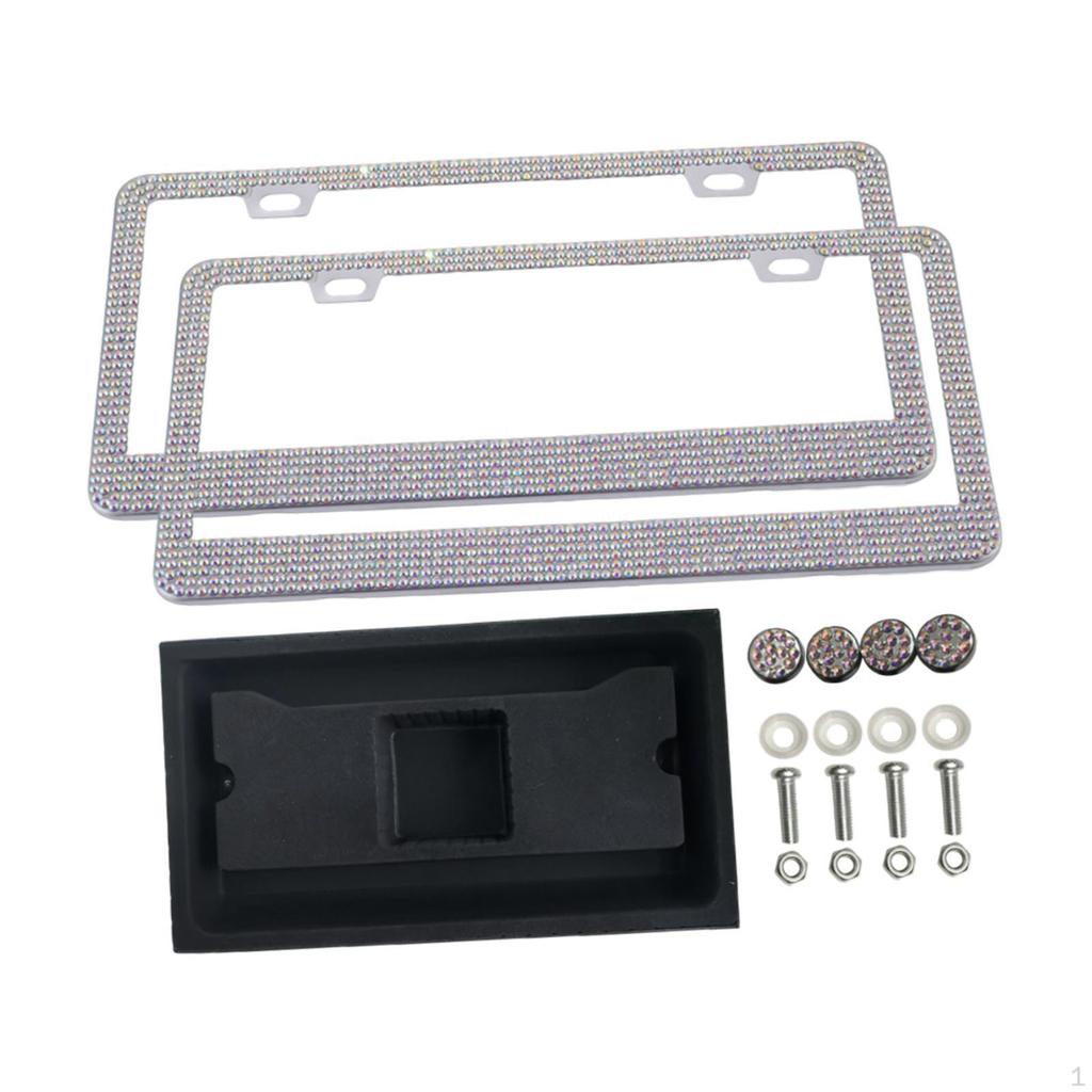 2 Pack Car License Plate Holder for Women in Durable Stainless Steel