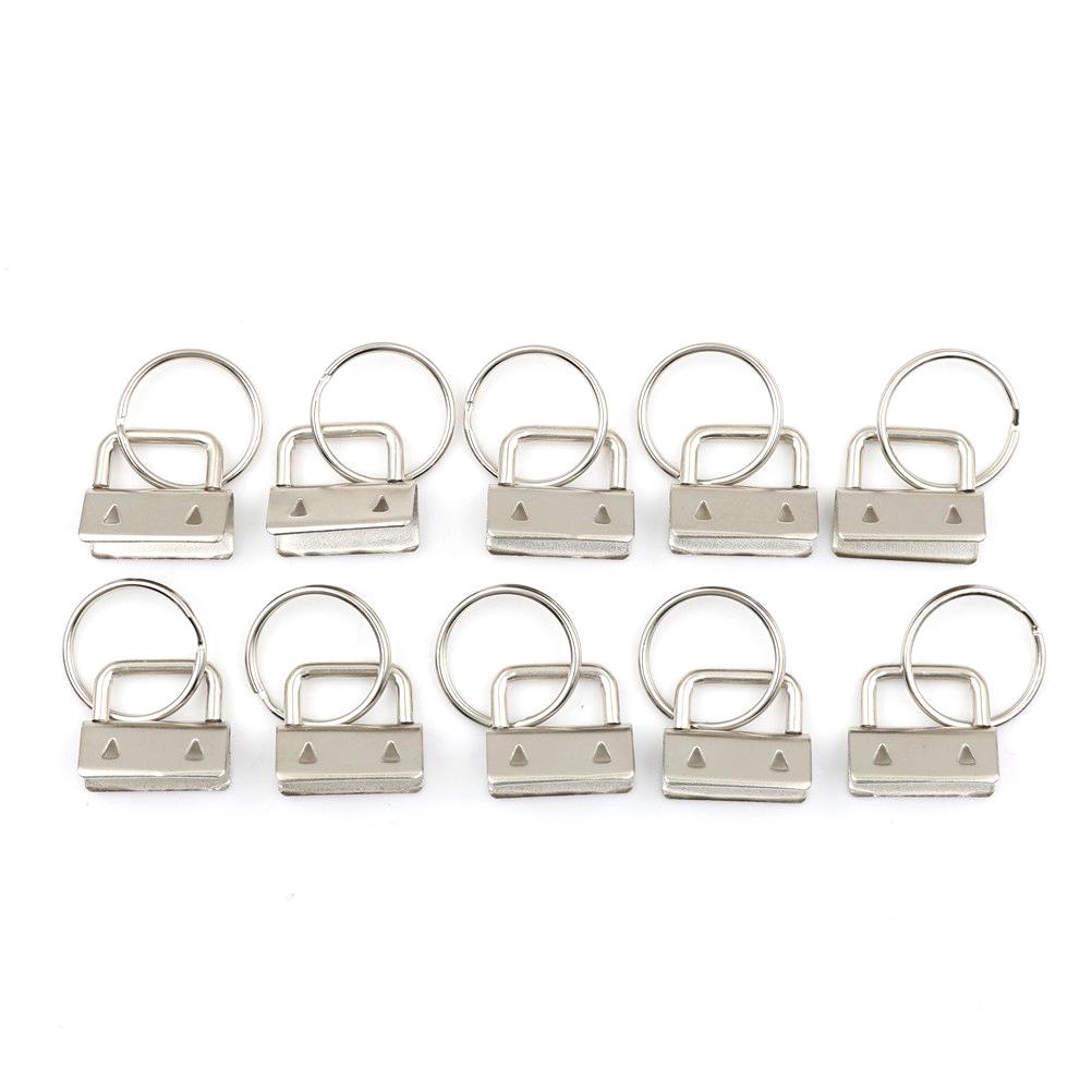 10Pcs Key Fob Hardware 25mm keychain Split Ring For Wrist Wristlets Cotton Tail Clip