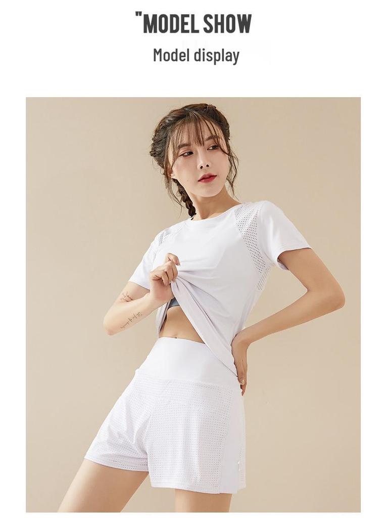 Women's Quick-Dry Reflective Yoga & Running Set - Spring/Summer Thin, Anti-Exposure, Loose Two-Piece