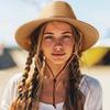 Breathable Paper Straw Panama Hat with Adjustable Chin Strap and Wide Brims Sun Protections for Women Vacation and Trip