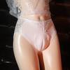 תחתוני Crossdresser לגברים תחתוני עיצוב נרתיק מזויף תחתוני תפירת תחרה נמוכה תחתוני תפירת תחרה סקסית הלבשת תחתוני נרתיק מזויפים