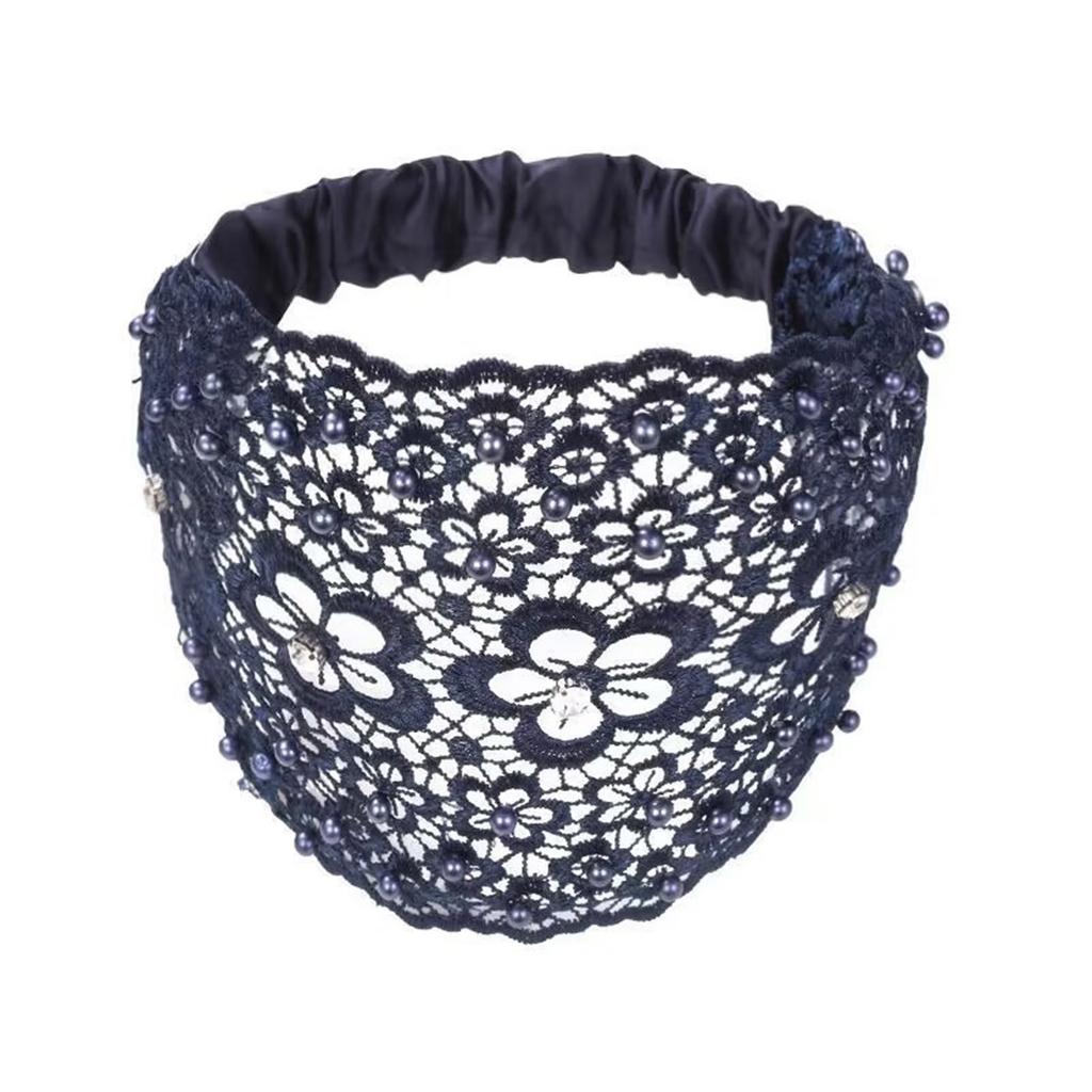 Beadwork Flower Hair Hoop for Women Elegant Flapper Costume Headband Nonslip Fascinator Hairband for Masquerades Event