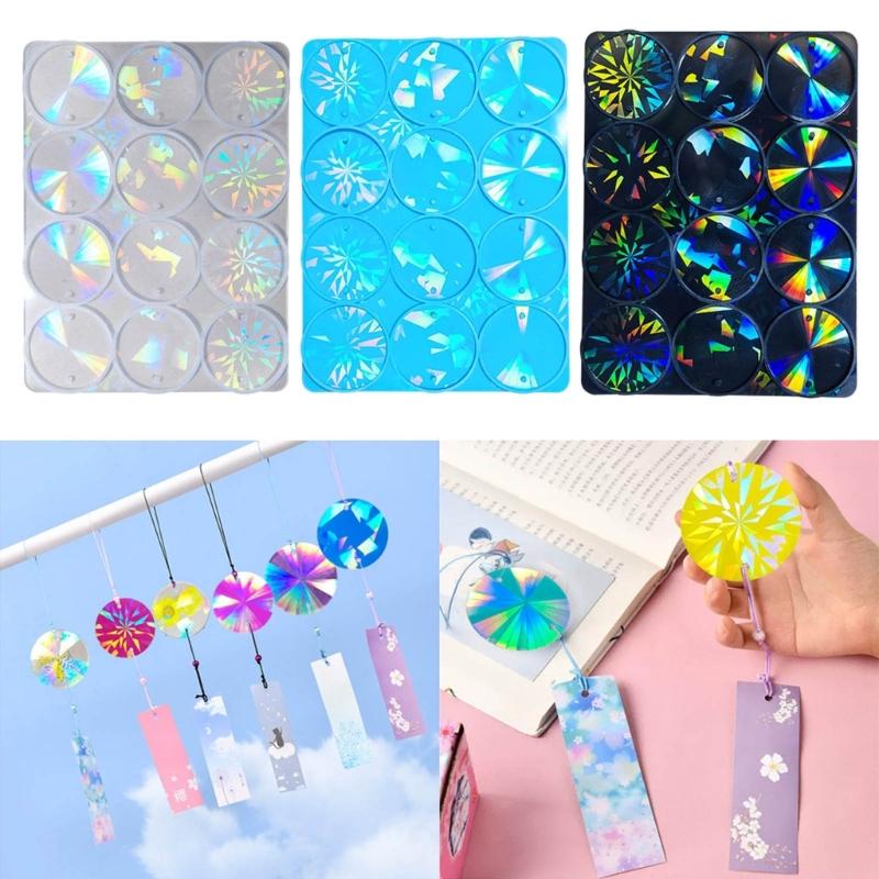 Holographical Pendant Mould Round Wind Chime Pendant Mold for DIY Enthusiasts