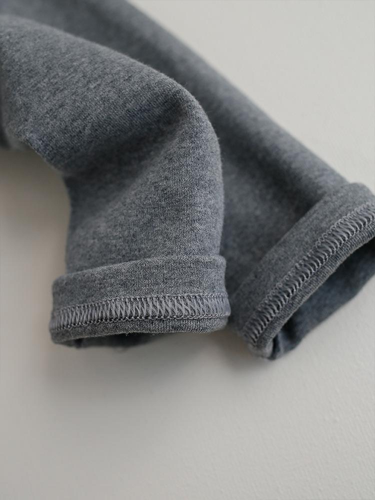 Kids' 2025 Unisex Long Sleeve Stand-up Collar Base Layer T-Shirt - Spring/Autumn Style, Cotton, Solid Color