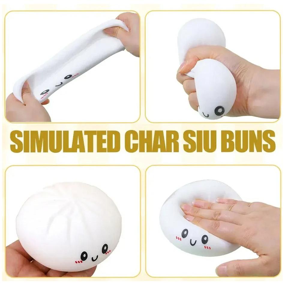 Simulation Dumpling Squishy Anti Stress For Children Adults Stress-Relieving Toy Colorful Glitter Squeezable Toys
