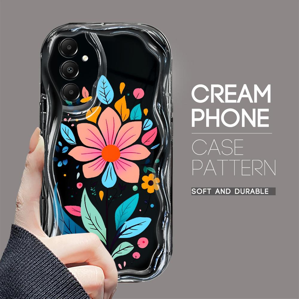 

Милый мультяшный узор, кремовая текстура, мягкий силиконовый чехол с волнистыми краями, чехол для телефона Samsung Samsung S25 Plus 5G чёрный