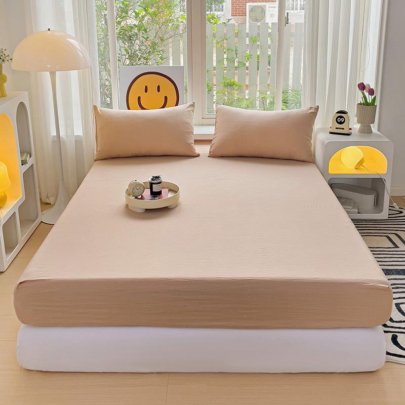 

Простыня на резинке из стираного хлопка, нескользящий регулируемый наматрасник для двуспальной, королевской, полуторной кровати 90x200 150x200 180 1pc 90x200cm