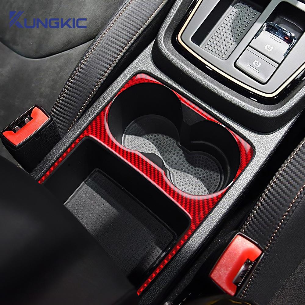 Real Soft Carbon Fiber Sticker For Seat Leon 2017 2018 2019 LHD RHD Car Water Cup Holder Panel Trim Interior Accessories