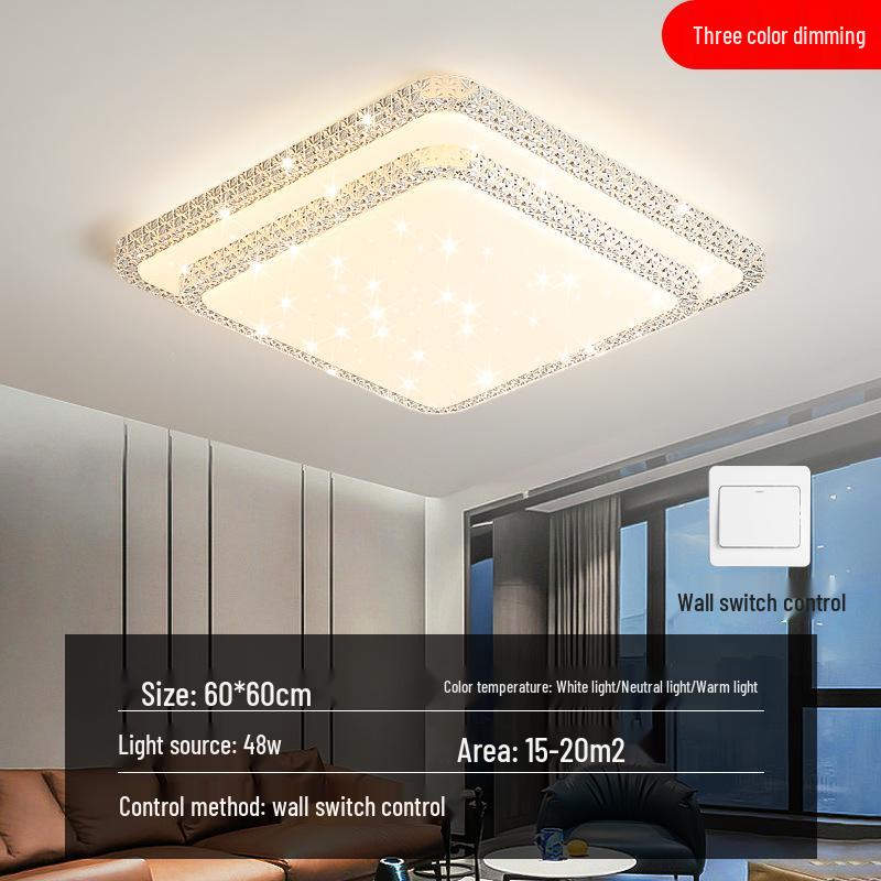 Luxury Crystal LED Ceiling Light for Bedroom, Study, Living, and Dining Rooms