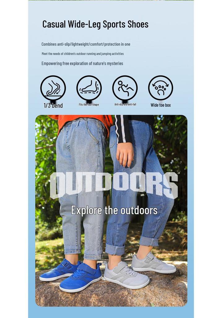 Kids' Wide-Toe Barefoot Non-Slip Breathable Outdoor Sports & Dance Shoes