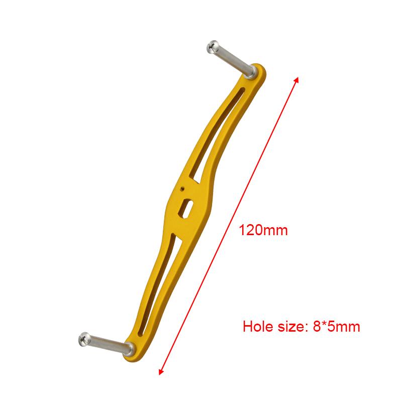 EKFan 99/120/130mm Aluminum Alloy S-shaped No Knob Fishing Reel Handle for A/S/D 7*4/8*5mm Hole Baitcasting Lure Reel DIY Parts 4