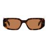 Prada Rectangle Sunglasses With Letter Engraving Unisex sunglasses Tortoise 0PR17WSFVAU2Z1