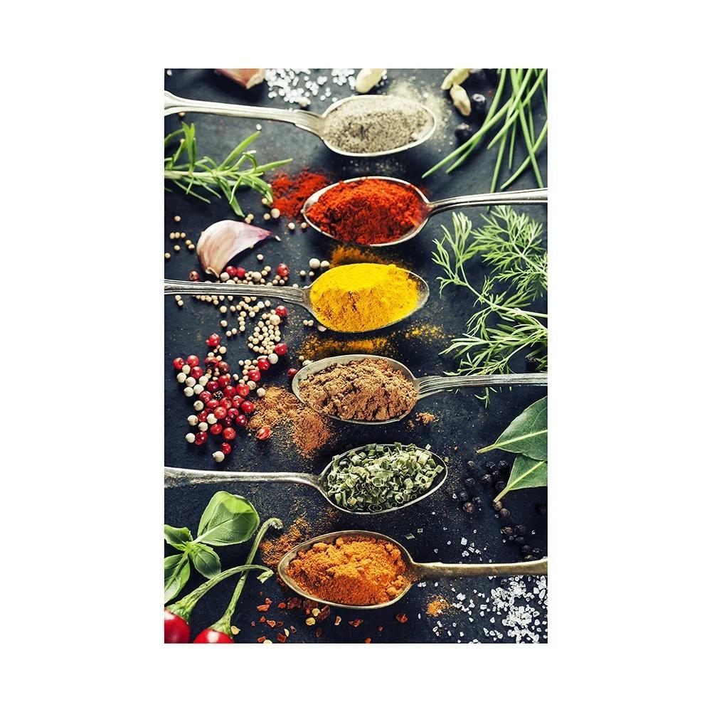 Kitchen Posters Grains Spices Spoon Peppers Canvas Painting Wall Art Modern Food Picture Restaurant Decor Nordic Home Decoration