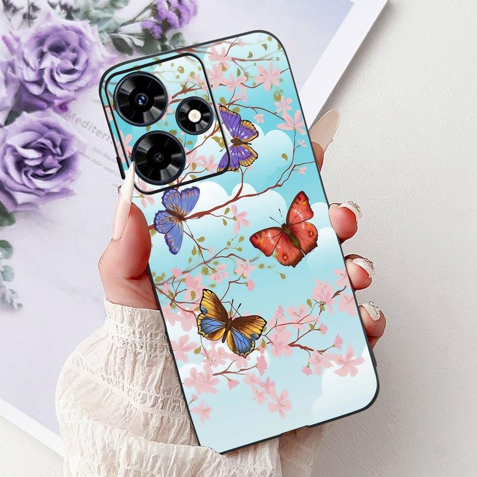 Für Infinix Hot 30 Play 30i Hot30 4G Elegante Florale Schmetterlings-Handyhülle Für Infinix Hot30i 30 30Play Weiche Silikon-TPU-Hüllen