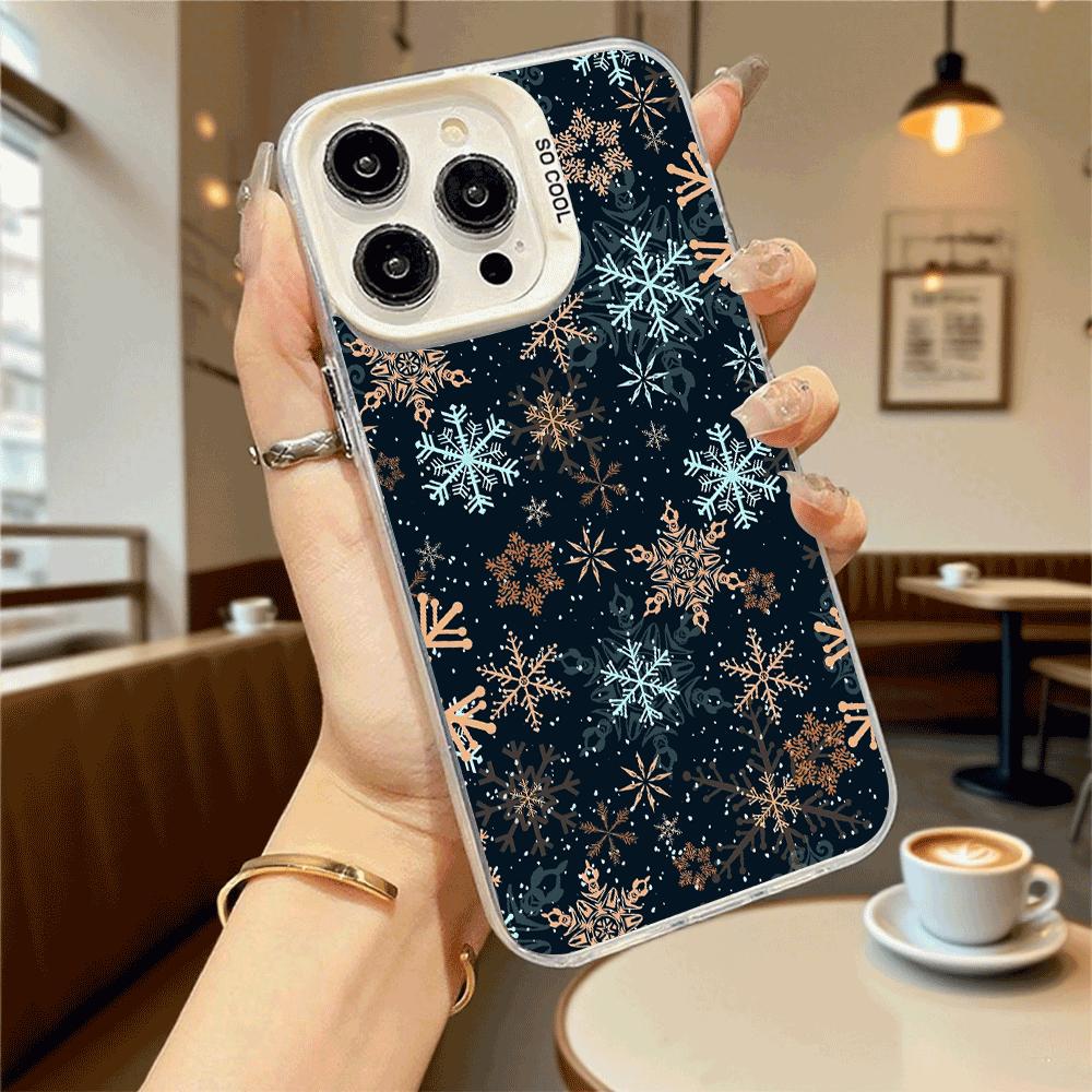 Winter Snowflake Pattern Hard Phone Case for Xiaomi Redmi Note 15 14 13 12 11 Pro Plus Shockproof Protective Cover