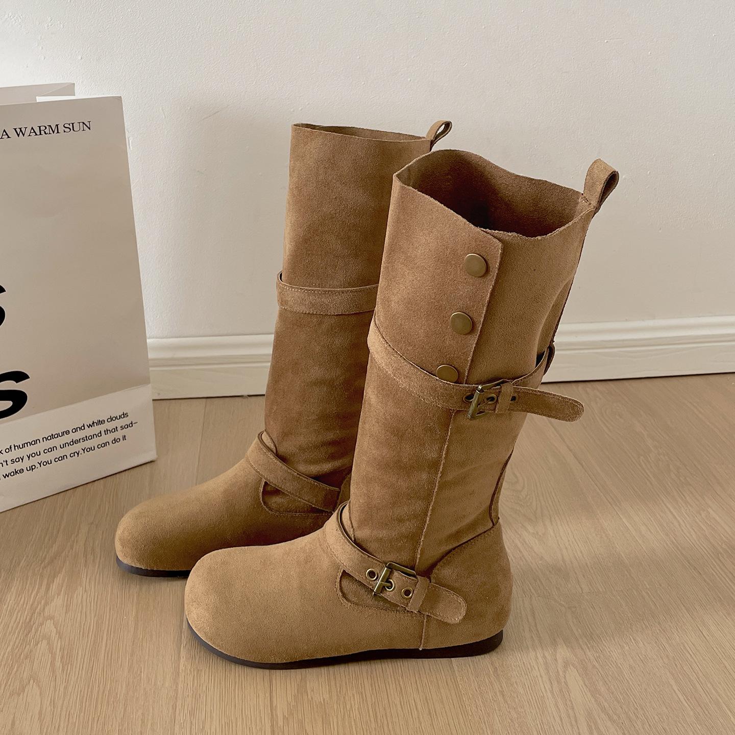 

Versatile retro thick-soled heightening Martin boots women s autumn and winter new tall and thin boots fashion boots 40 хаки