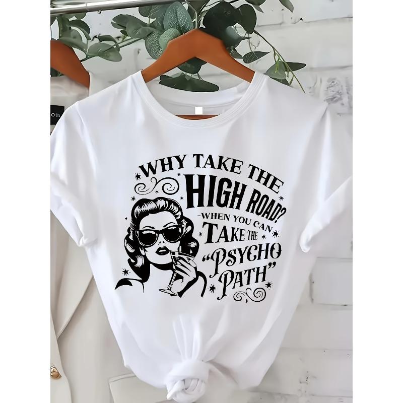 

European Size Plus Size, Women s Casual Fashion Printed T-Shirt 0-8XL, Trendy Base Layer for Daily Outings, Personality All-Season Wear 4XL