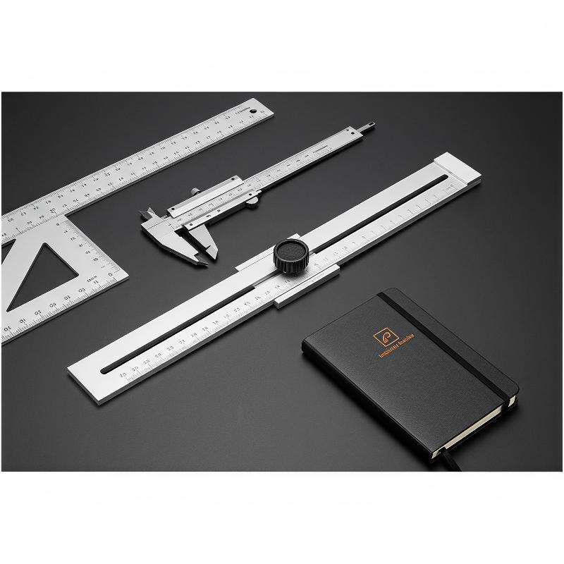 Precision Steel Parallel Ruler Marking Gauge 200-300mm Sliding Line Marker for Woodworking Home Renovation Work