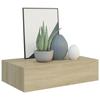 VidaXL Wall Shelf with Drawer Floating Cabinet Hanging Shelf Wall Mount Living Room Home Oak 330247