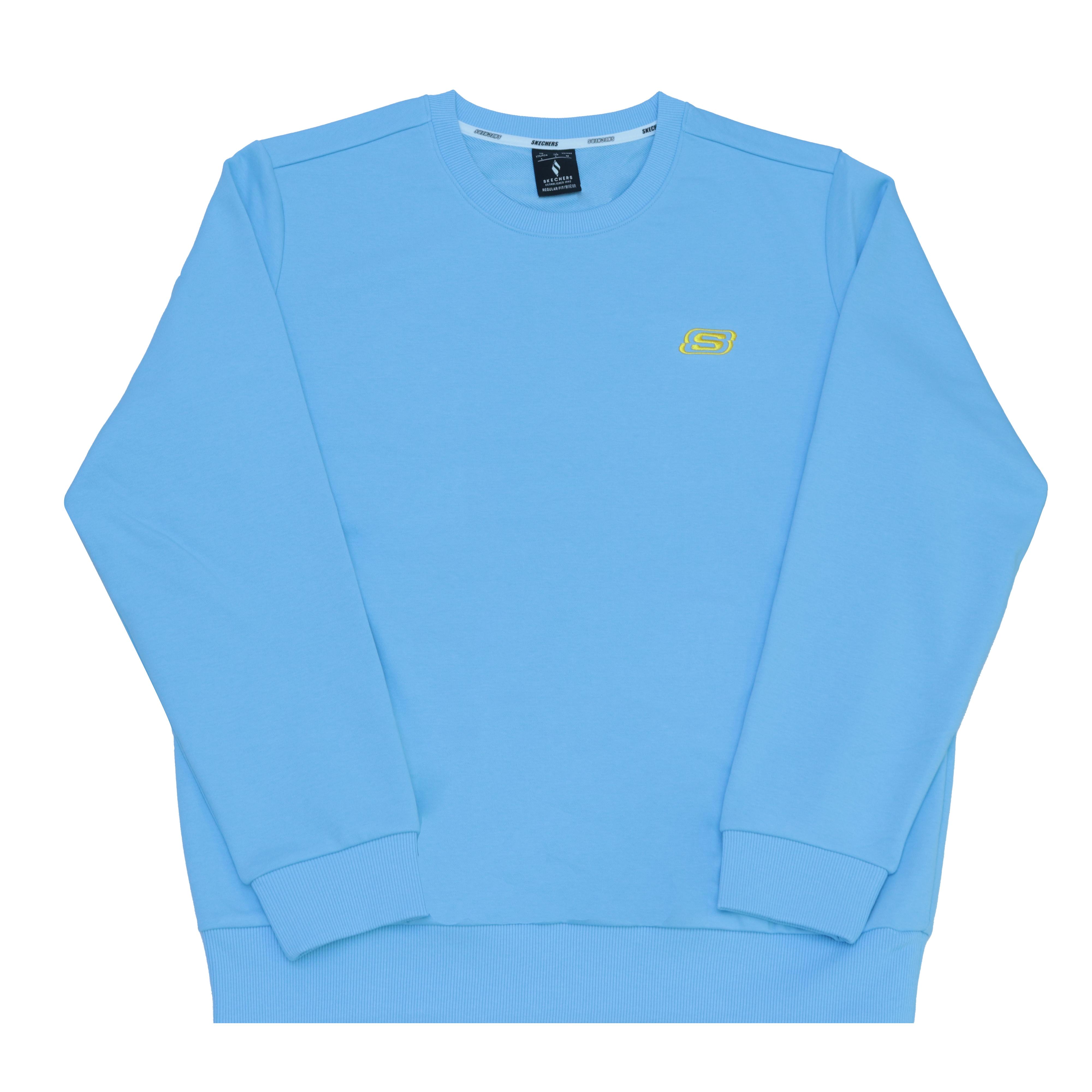 Skechers Simple Solid Color Logo Print Casual Fashion Comfortable Versatile Crew Neck Pullover Long Sleeve Sweatshirt RF-L424U008-01CQ M