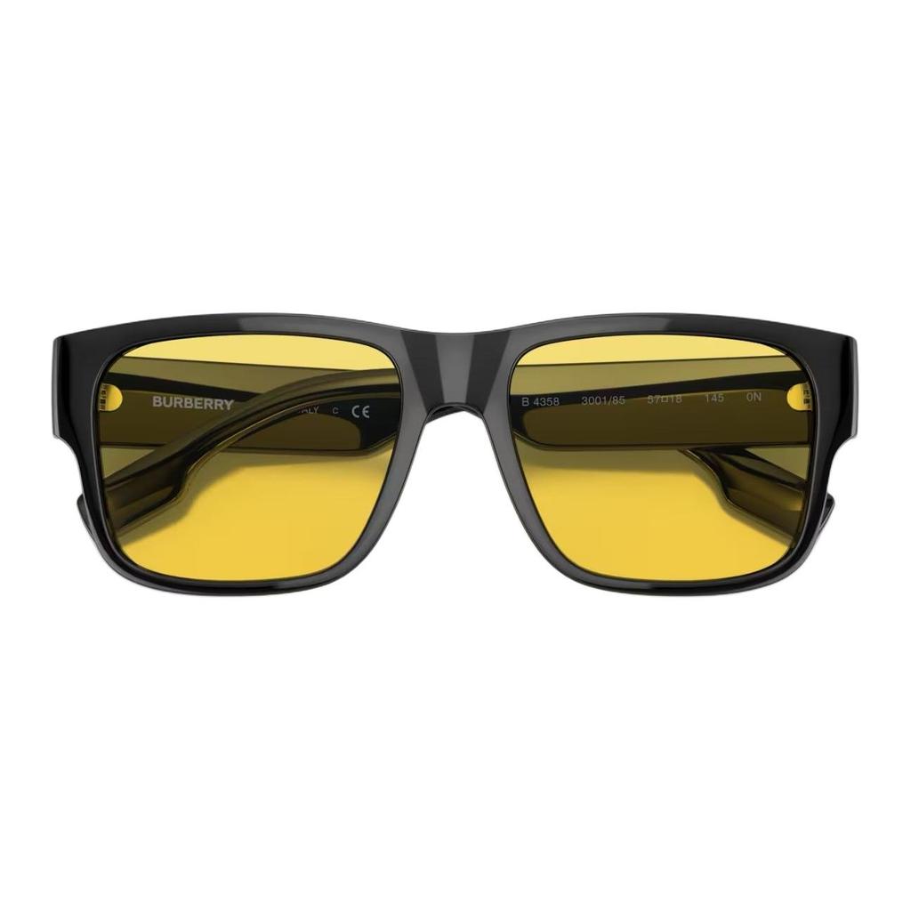 Burberry 4358 UV Protection Yellow Lens Sunglasses Large Frame Ultra Light Material Square Sunglasses Unisex Sunglasses 0BE4358300185