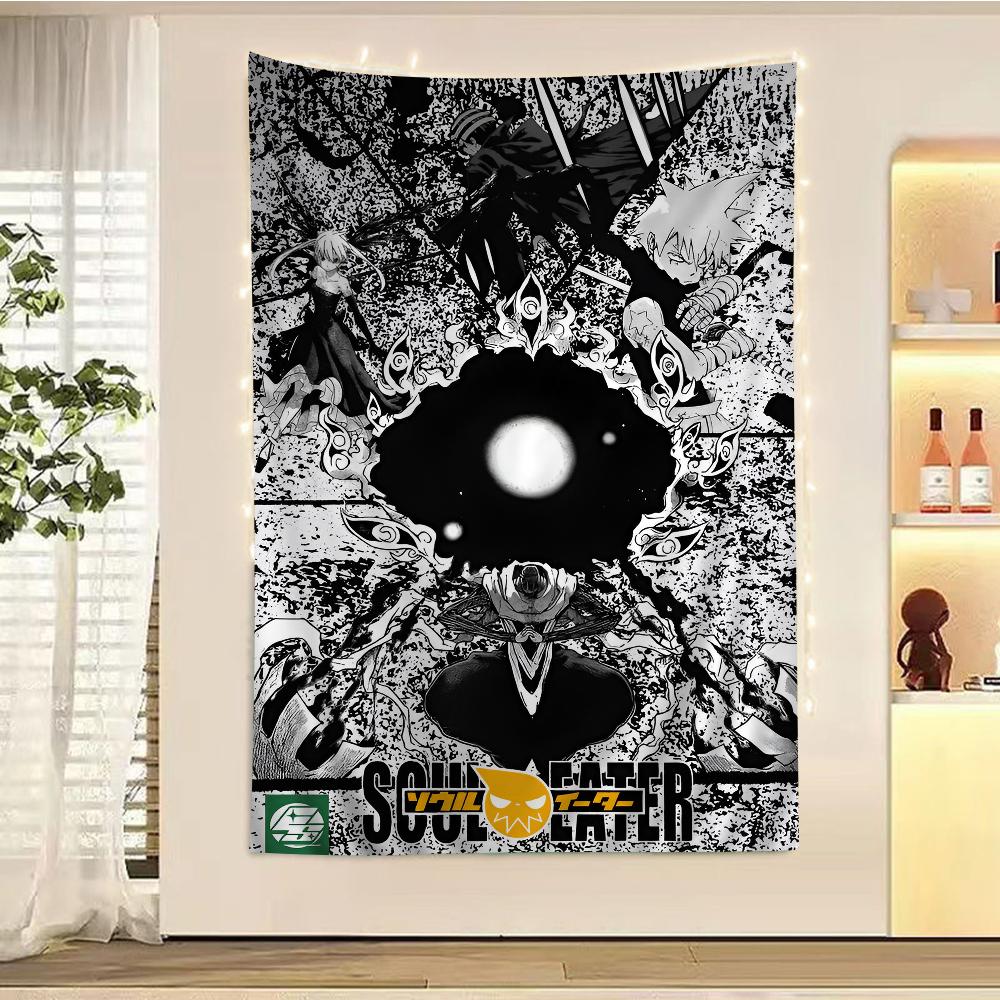 Soul Eater Magazine Cover Wall Tapestry Iconic WhiteHaired Soul Evans Trendy Room Decor for Shonen Anime Otaku Fans