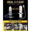 AUXITO H3 LED Bulb Yellow 3000K, 16,000LM 600% Super Brighter, 10 Years Lifespan, 1:1 Size Plug-n-Play, 100% Perfect Tallation, H3 LED Fog Lighr Bulb