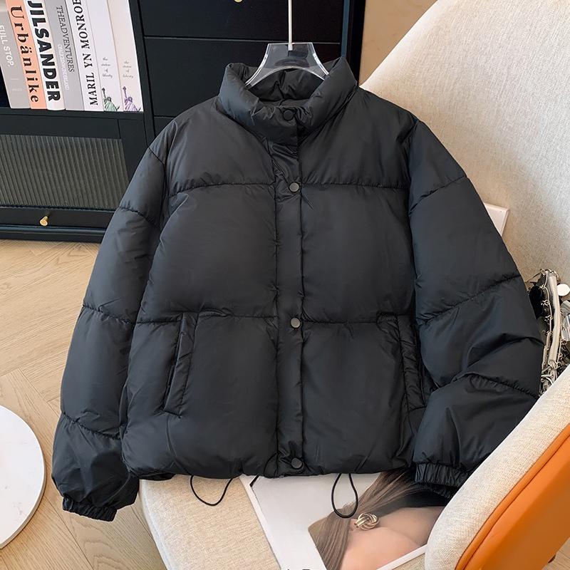 Winter New Short Design Solid Color Cotton-padded Jacket Women's Winter Bread Coat Thickened Cotton-padded Jacket Cotton-padded Yellow.