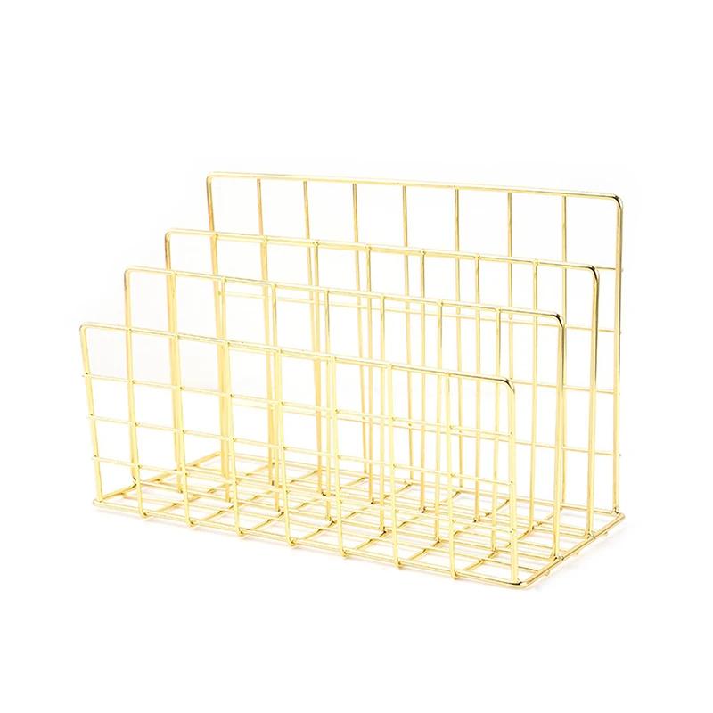 Ins Minimalist Iron Desktop Storage Rack Organizer Table Organizing Rack Document Book Rack Desk Multi-functional Storage Rack