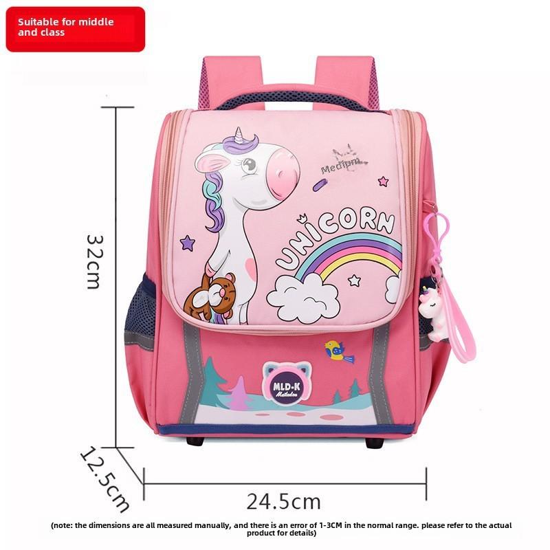 Large Capacity Waterproof Unicorn Cartoon Canvas Backpack For Kids With Breathable Design
