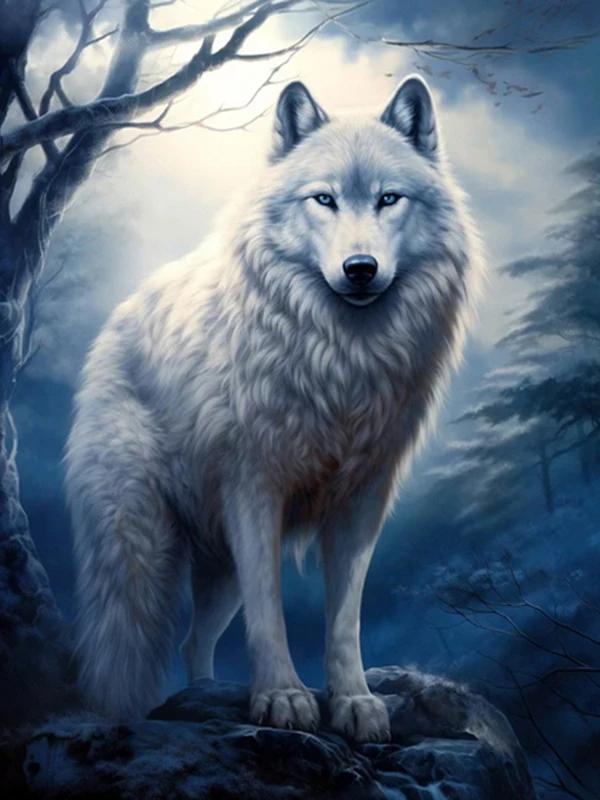 5D Wolf Diamond Painting Art New Collection Moon Mountain Mosaic Art Rhinestone Embroidery Animals Decor