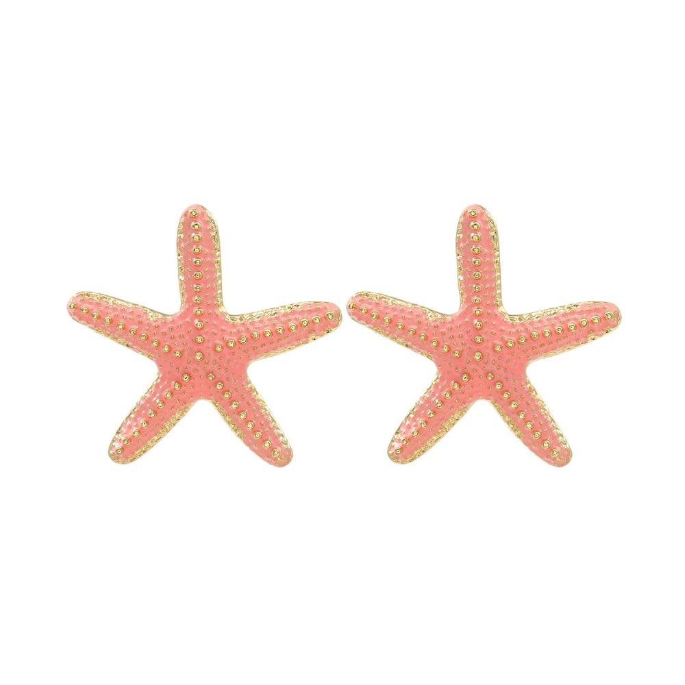 Personality Colored Glaze Starfish Earrings Conch Octopus Starfish Star Dangle Earrings Festival
