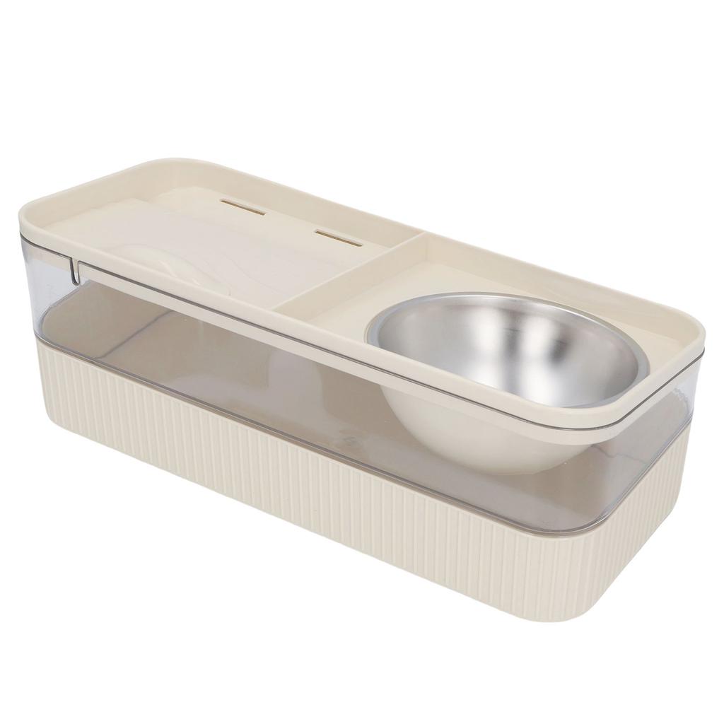 Automatic Cat Feeder and Water Dispenser with Stainless Steel Bowl Large Capacity Pet Food Bowl Waterer Set