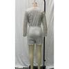Women's Summer Sequins Long Sleeve Casual Short Jumpsuit