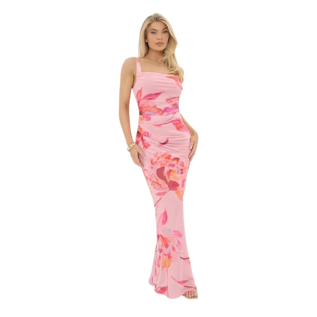 I Saw It First Womens/Ladies Floral Mesh Maxi Dress