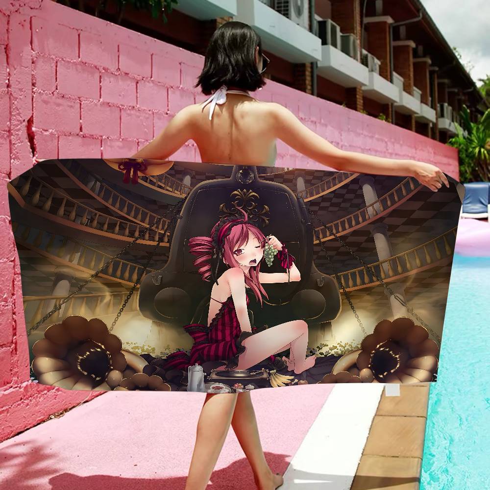 Singer Kasane Teto Microfiber Blanket Quick Drying Beach Towels Oversized Printing Super Absorbent Pool Towel Blanket