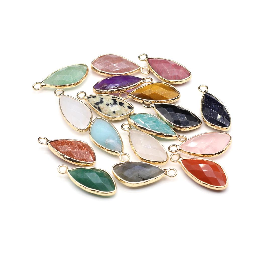 2Pcs, Aura Healing Crystal Pendant, Bohemian Style Natural Stone Agate Amethyst Gemstone Handcrafted Irregular Charms Jewelry Making DIY Crafts