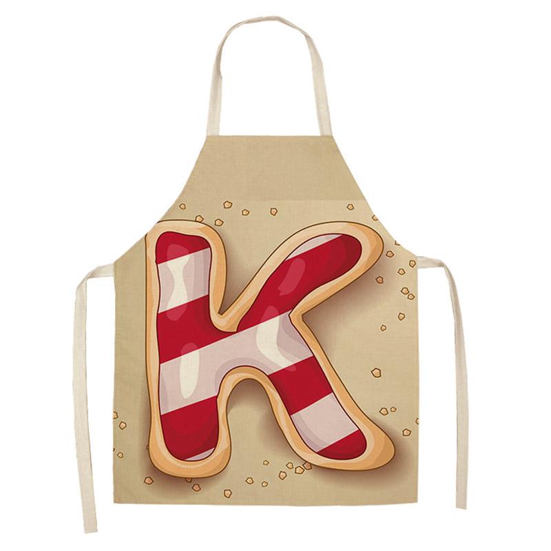 Avental de cozinha com estampa de alfabeto, avental sem mangas de linho para crianças, para cozinhar, churrasco, ferramentas de limpeza doméstica, 47x38cm, 68x55cm